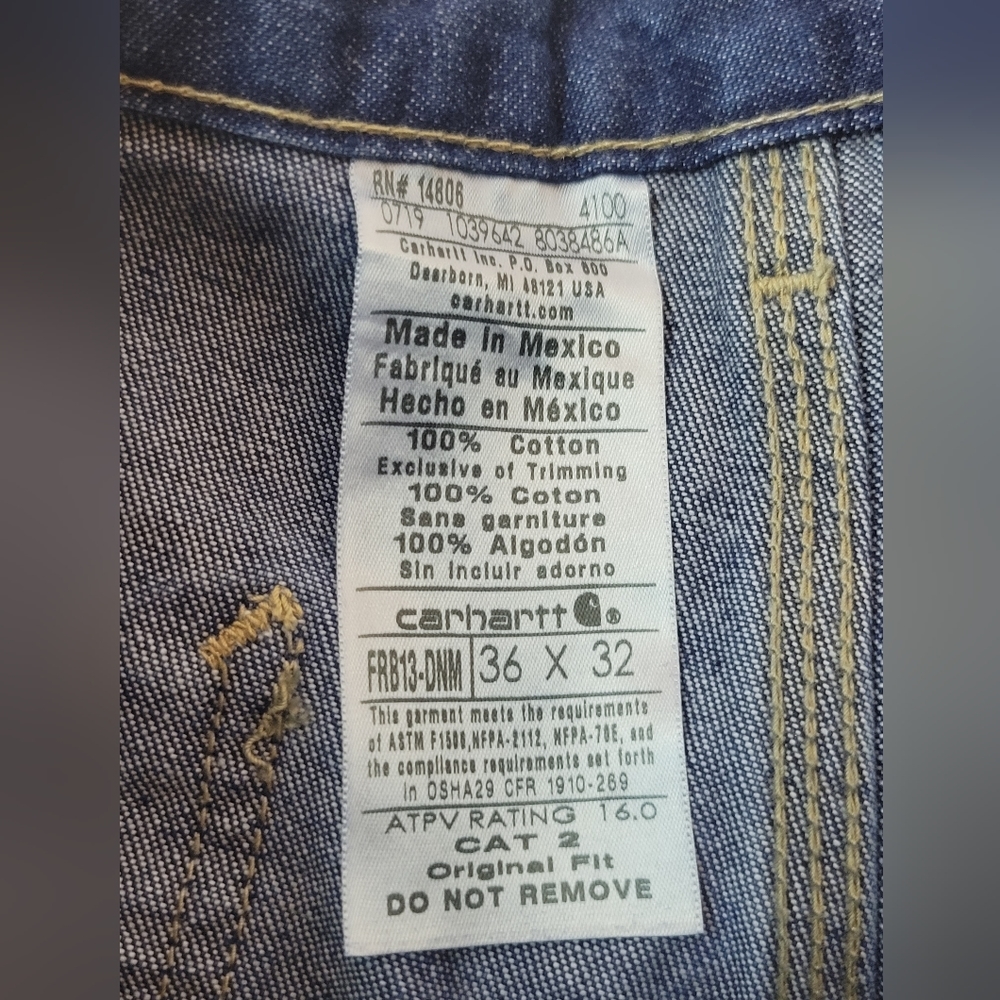 CARHARTT Flame Resistant Original Fit Men's Jeans NWT - Picture 10 of 11